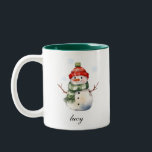Personalized Snowman Christmas Mug<br><div class="desc">Bring a dash of winter magic to every sip with this adorable, customizable snowman mug! Featuring a cheerful snowman wrapped in a cozy scarf and hat, this mug is perfect for warming up with hot cocoa, tea, or coffee on chilly winter mornings. Add a personal touch by customizing it with...</div>
