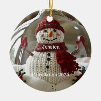 Personalized Snowman Christmas Ornament
