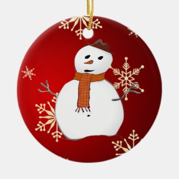 Personalized Snowman Christmas Ornament by ChristmasHolidays at Zazzle