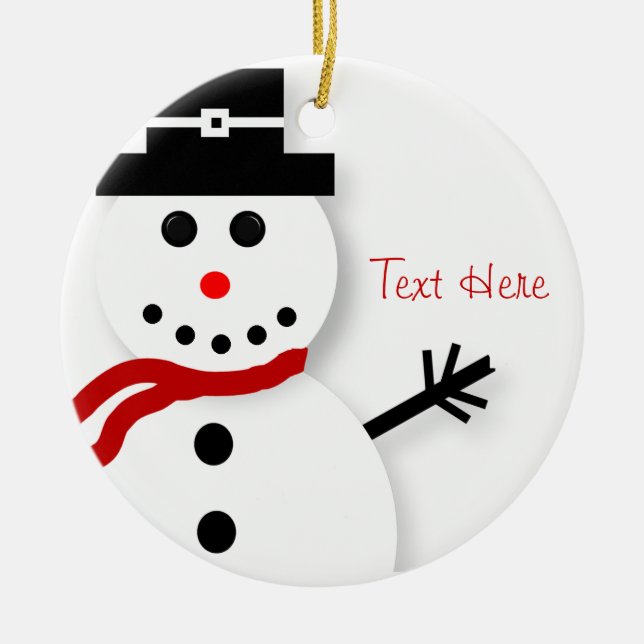 Personalized Snowman Christmas Ornaments (Front)