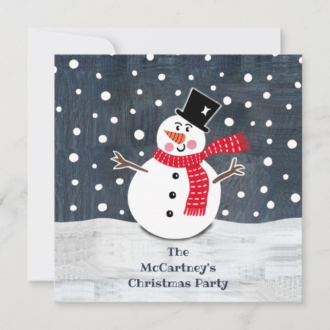 Personalized Snowman Christmas Party Invitation (Front)