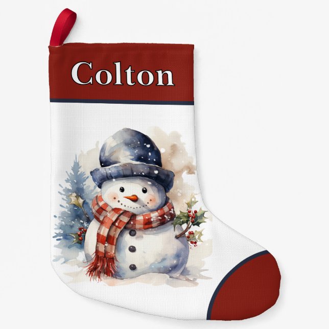 Personalized Snowman Christmas Stocking (Front)
