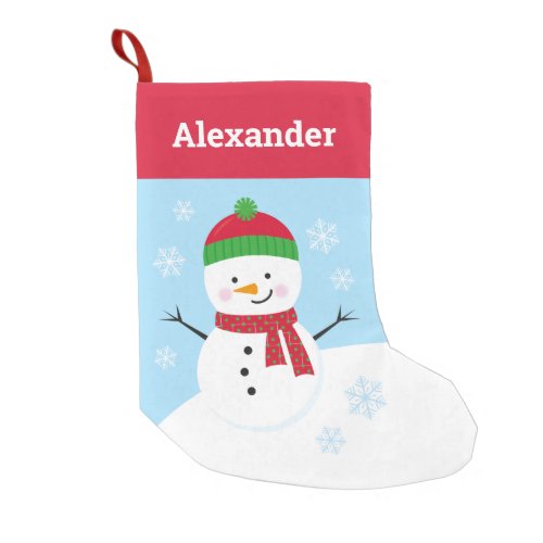 Personalized Snowman Christmas Stocking for Kids