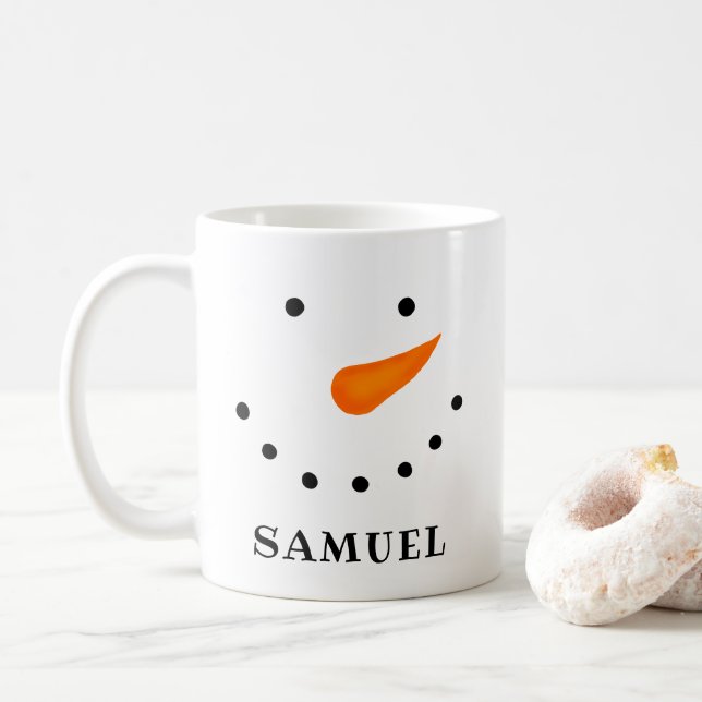 Personalized Snowman Coffee Mug (With Donut)