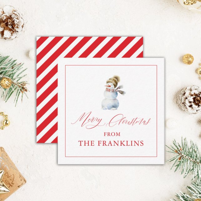 Personalized Snowman Holiday Gift Enclosure Card (Creator Uploaded)