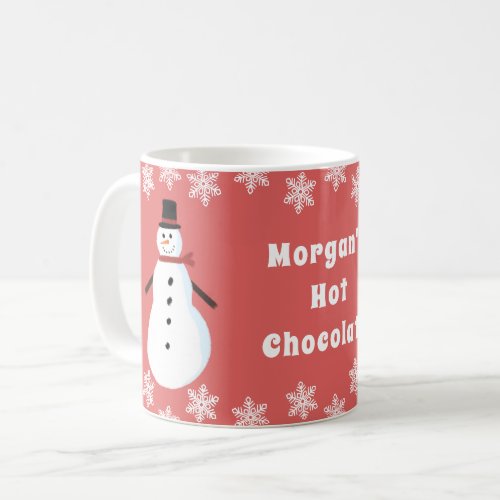 Personalized Snowman Hot Chocolate  Coffee Mug