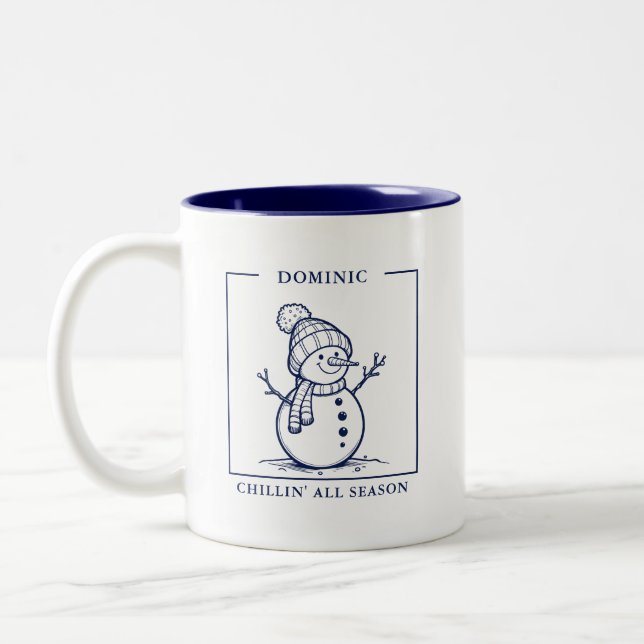 Personalized Snowman Mug – A Winter Delight (Left)