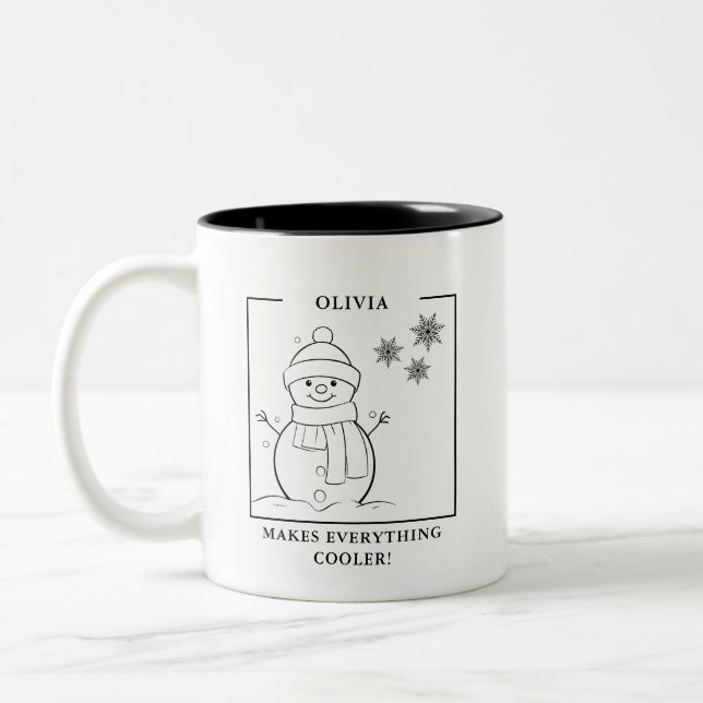 Personalized Snowman Mug – Makes Everything Cooler (Left)