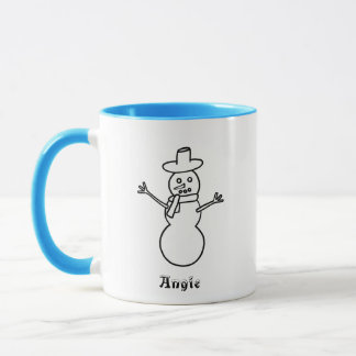 Personalized snowman mugs for the holidays