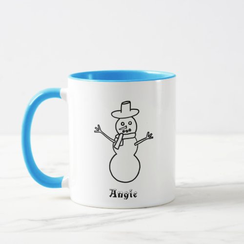 Personalized snowman mugs for the holidays