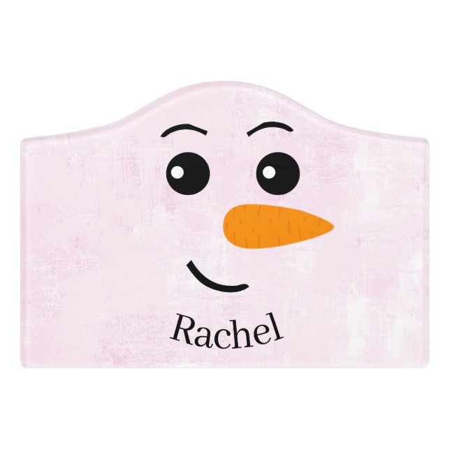 Personalized Snowman Name Door Sign (Small Crest Front)