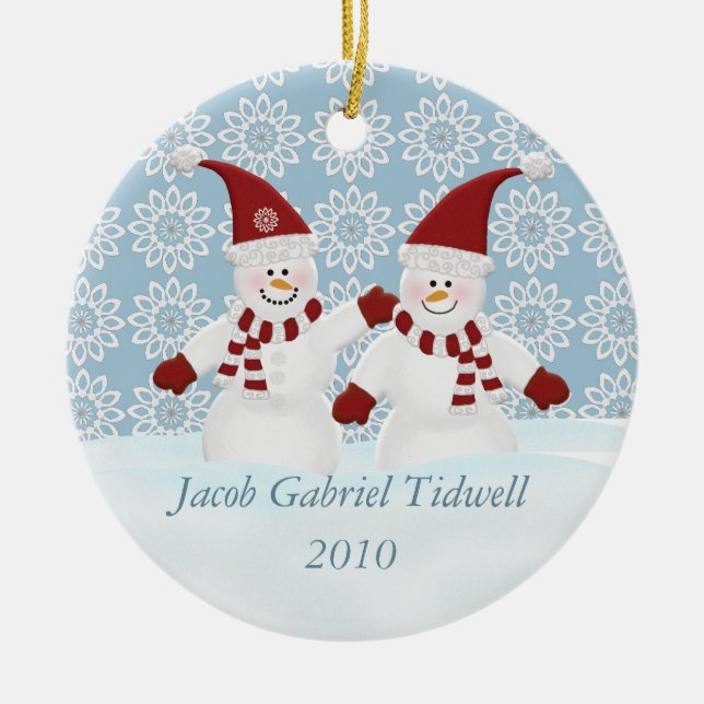 Personalized Snowman Ornament (Front)