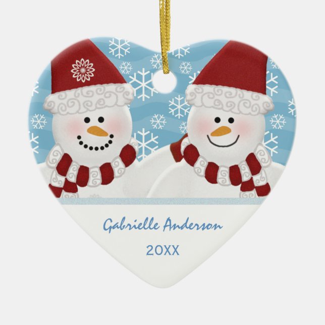 Personalized Snowman Ornament (Front)