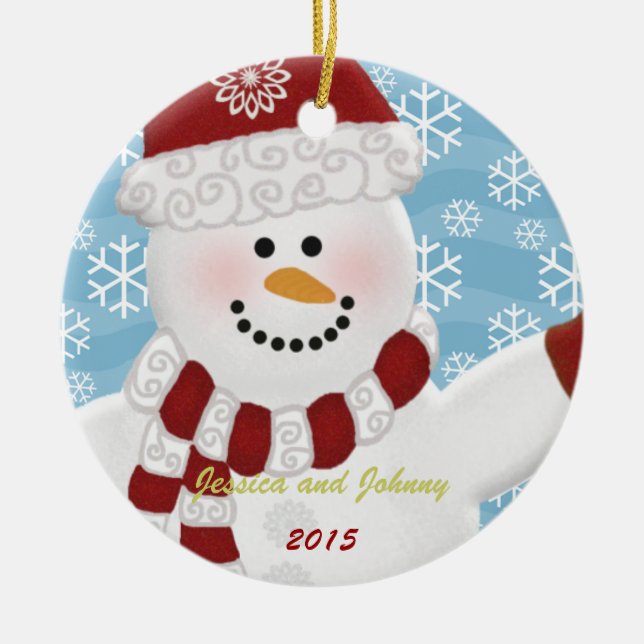Personalized Snowman Ornament (Front)