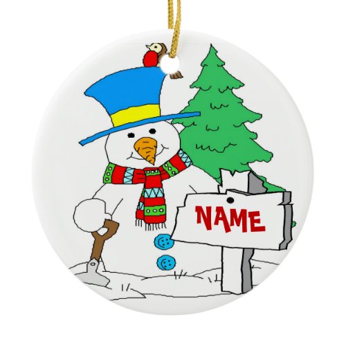 Personalized Snowman Ornament