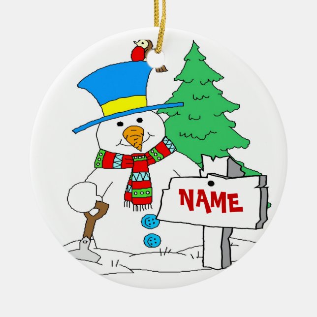 Personalized Snowman Ornament (Front)