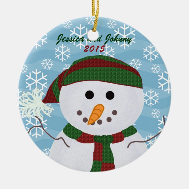 Personalized Snowman Ornament (Front)