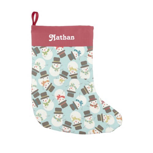 Personalized  Snowman Party Small Christmas Stocking