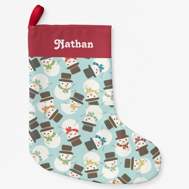 Personalized | Snowman Party Small Christmas Stocking (Front)