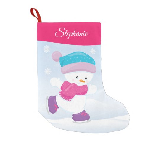 Personalized Snowman Small Christmas Stocking