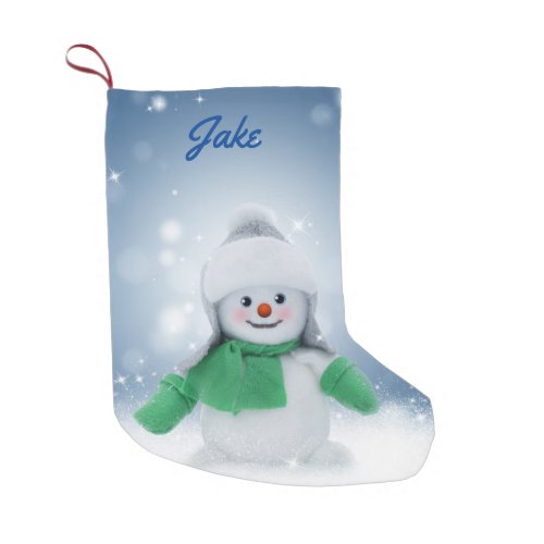 Personalized Snowman Small Christmas Stocking