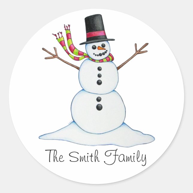 Personalized Snowman Sticker (Front)