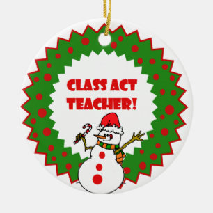 Personalized Snowman Teacher Keepsake Ornament