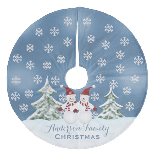 Personalized Snowman Tree Skirt (Front)