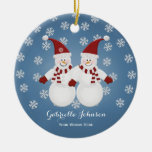 Personalized Snowman Twins Ornament at Zazzle