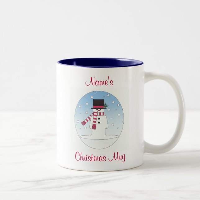 personalized snowman Two-Tone coffee mug (Right)