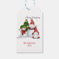 Personalized Snowmen Gnomes Christmas  Gift Tags