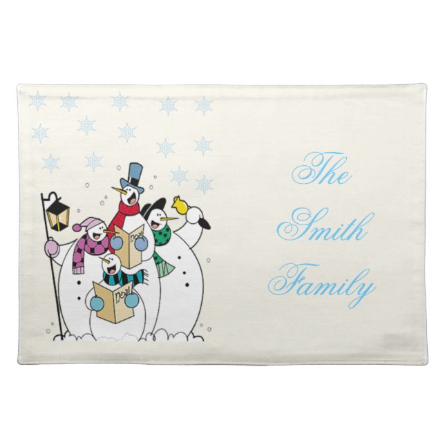 Personalized Snowmen Placemat (Front)