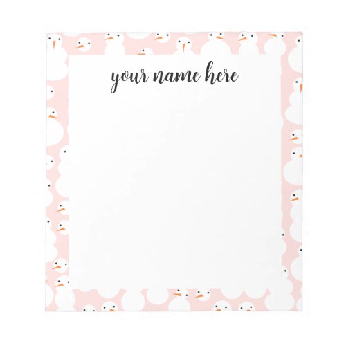 Personalized Snowmen Thank you Notepad