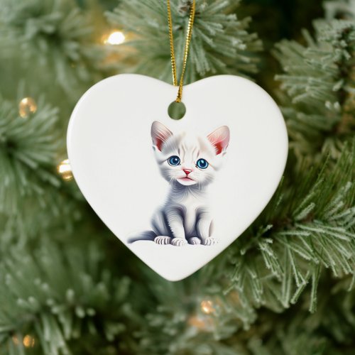 Personalized Snowshoe Kitten Ceramic Ornament