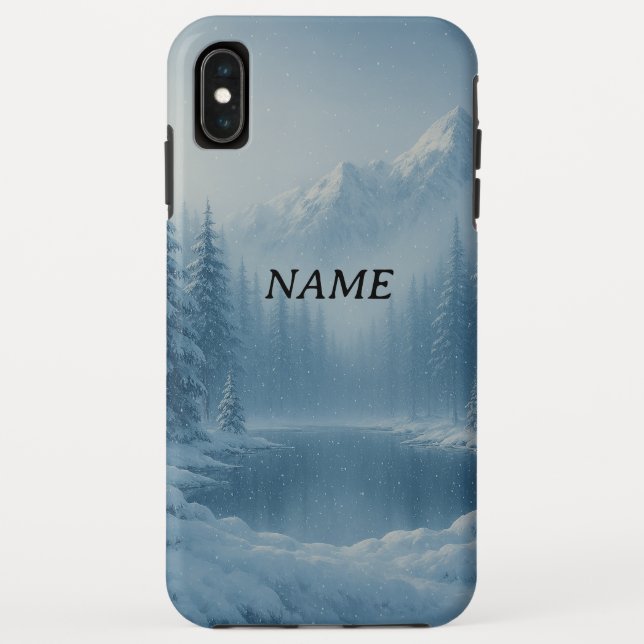 Personalized Snowy Landscape Phone Case (Back)