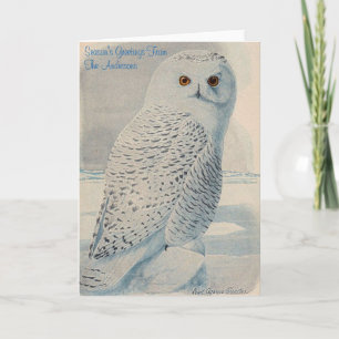 Personalized Snowy Owl Christmas Card