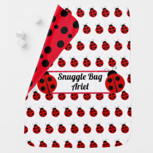 Personalized Snuggle Bug Red Ladybug Baby Blanket