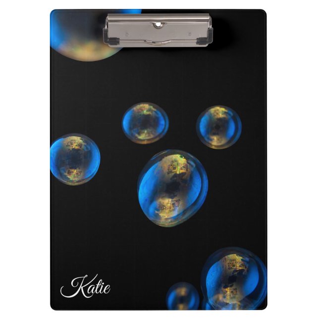 Personalized Soap Bubbles Design Clipboard (Front)