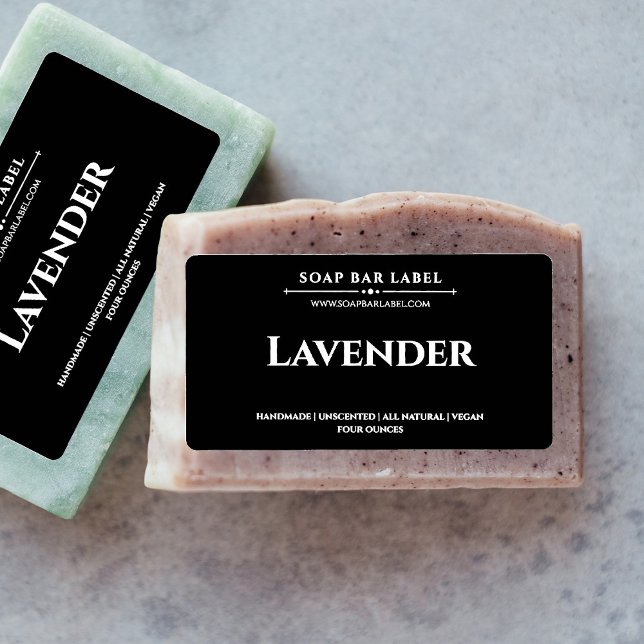 Personalized Soap Label Black Background Sticker (Creator Uploaded)