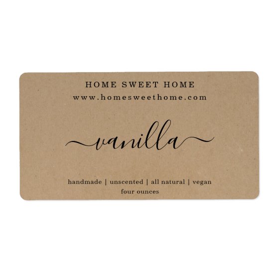 Personalized Soap Label Kraft Background Sticker