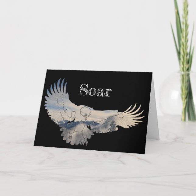 Personalized Soaring Eagle Thank You Card (Front)