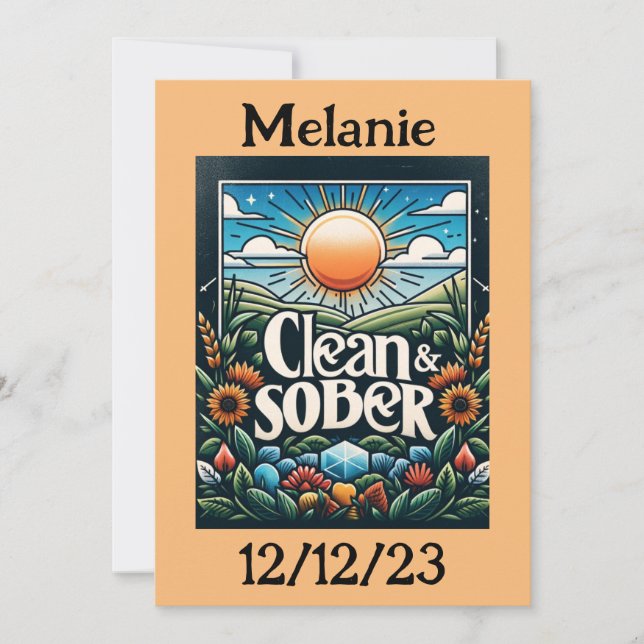 Personalized Sober Anniversary Card (Front)