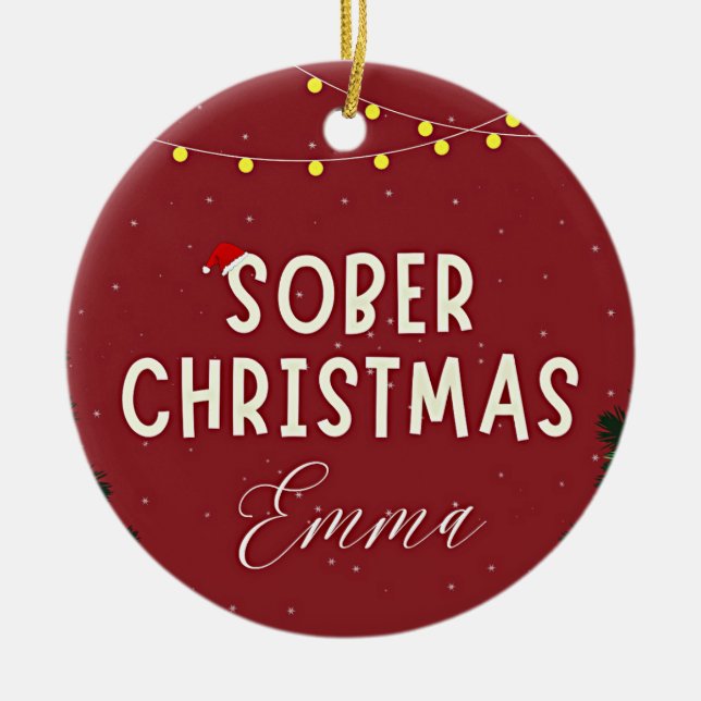 Personalized sober ceramic ornament (Front)