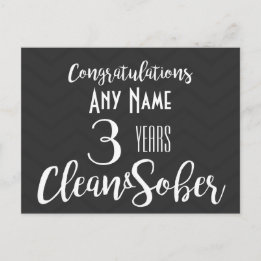 personalized sobriety birthday anniversary AA NA Postcard