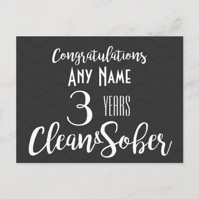 personalized sobriety birthday anniversary AA NA Postcard (Front)