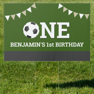 Personalized Soccer 1st Birthday Party Sign