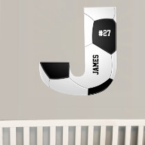Personalized Soccer Any Letter of the Alphabet Wall Sticker