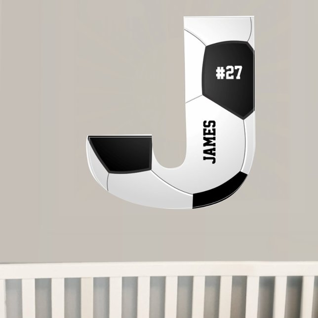 Personalized Soccer Any Letter of the Alphabet Wall Sticker (Creator Uploaded)