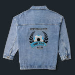 Personalized Soccer - Baby Blue Denim Jacket<br><div class="desc">Jean Jacket with baby blue soccer emblem and an area to add your text. ⭐This Product is 100% Customizable. Graphics and / or text can be added, deleted, moved, resized, changed around, rotated, etc... ⭐99% of my designs in my store are done in layers. This makes it easy for you...</div>