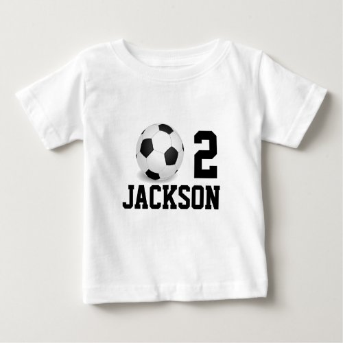 Personalized SOCCER Baby Boy Year Number Baby T_Shirt